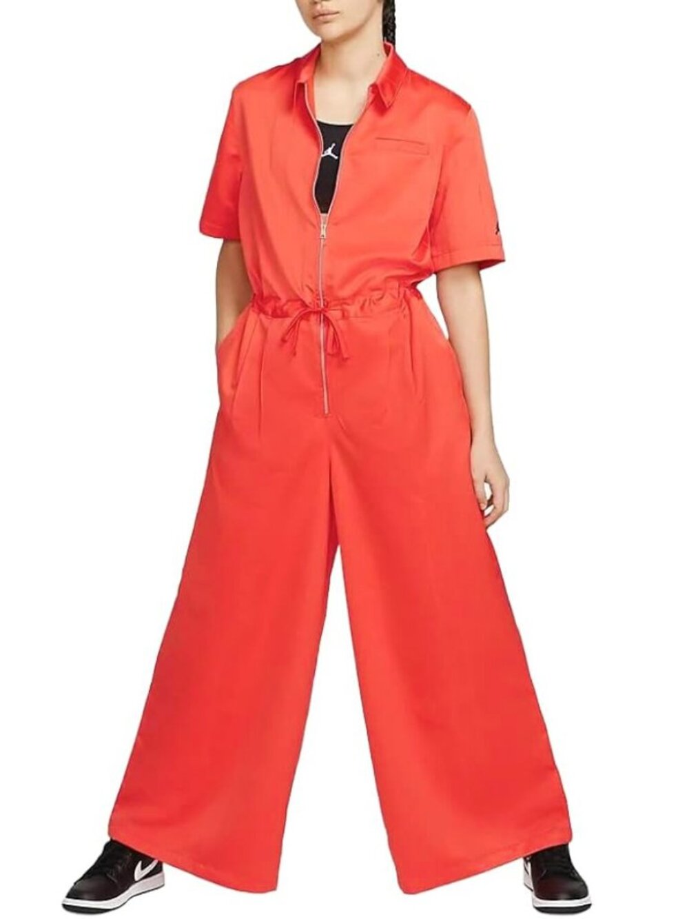 Air Jordan Heritage Flight Bright Red Zip Front Jumpsuit Size XS